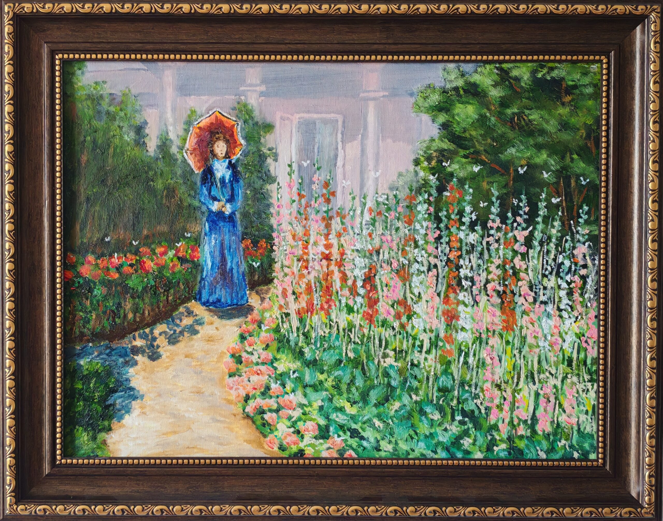 «Прогулка по усадьбе» холст, масло, 30х40, 06.2026